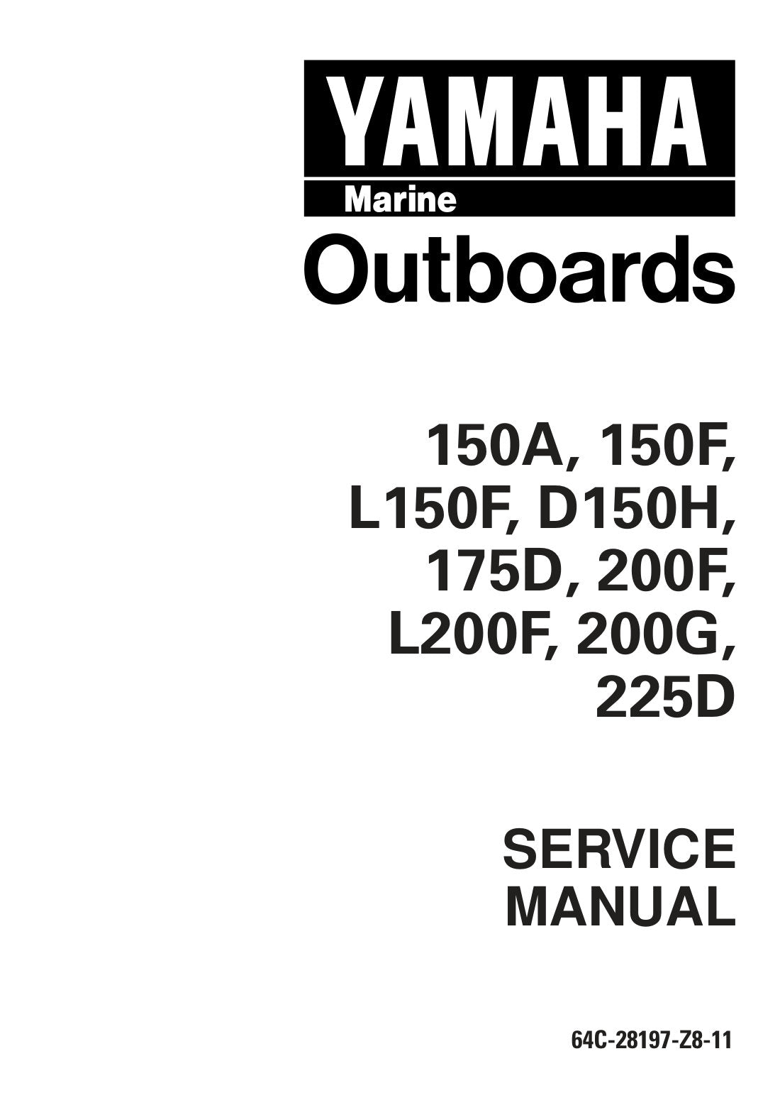 Yamaha 150-225 V6 Outboard 1998 service manual - page 1