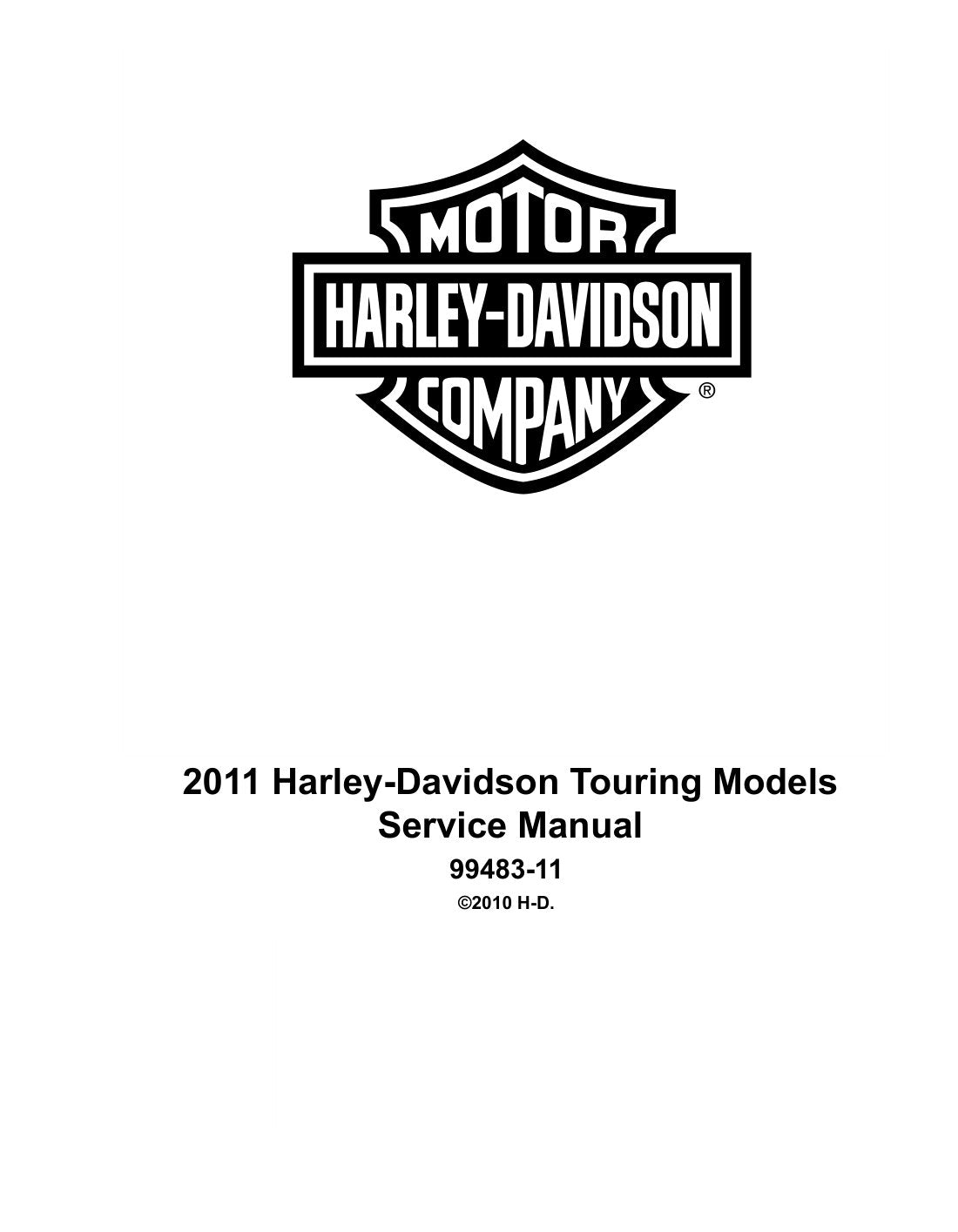 2011 Harley-Davidson Touring Motorcycle Service Manual - page 1