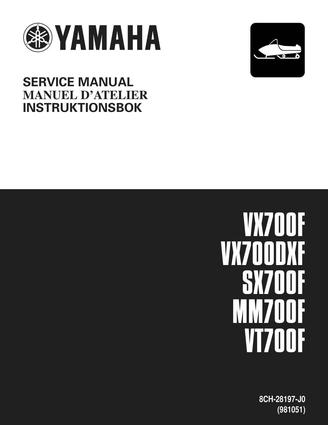 Yamaha VX700 SX700 MM700 VT700 2000 service manual - page 1