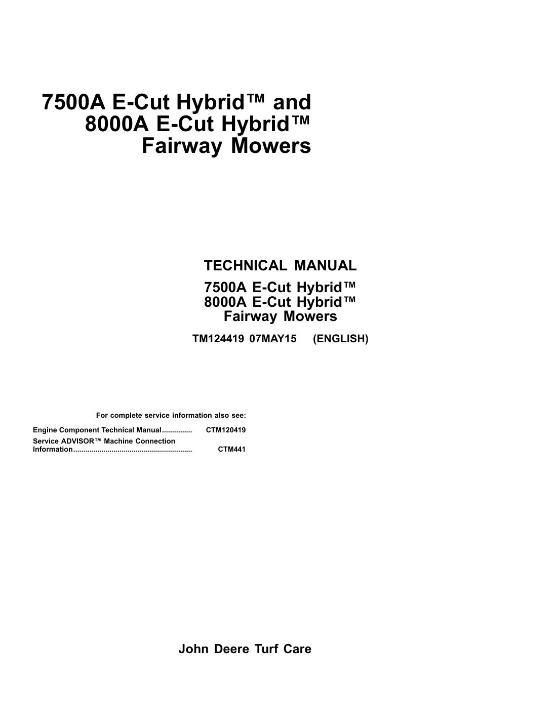 John Deere 7500A 8000A E-Cut service manual - page 1