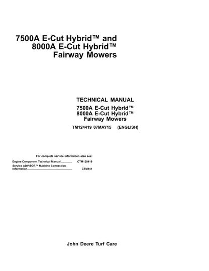 John Deere 7500A 8000A E-Cut service manual - page 1