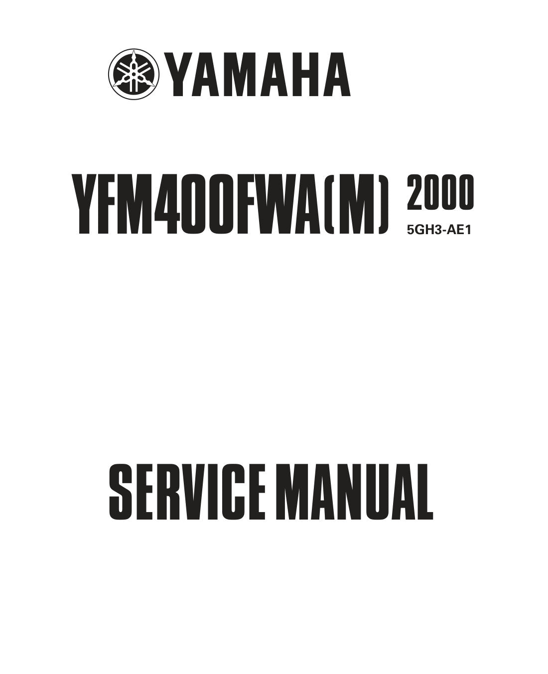 Yamaha Kodiak 400 YFM400FWA 2000 service manual - page 1