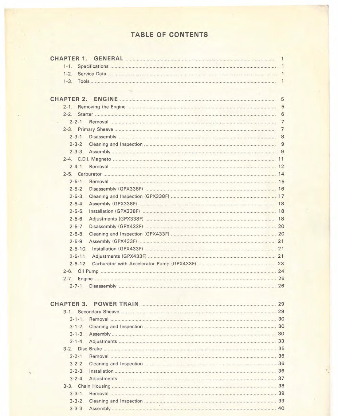 Yamaha GP338 GPK433 service manual - page 2