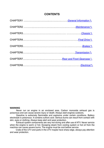 Linhai LH1100U-D 2019 service manual - page 3