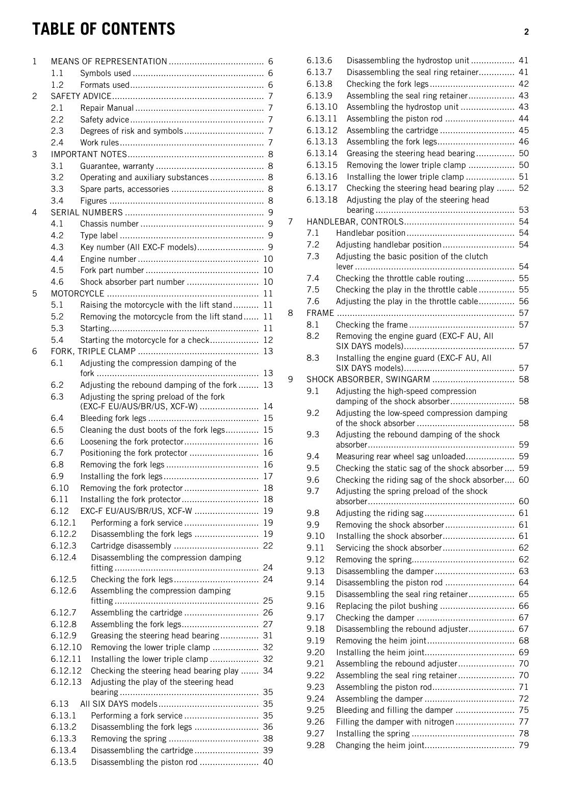 KTM 350 EXC-F 2015 service manual - page 4