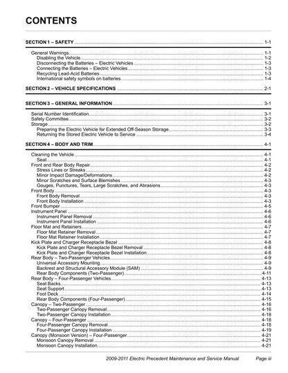 Club Car Precedent Electric Golf Cart Service Manual 2009-2011 - page 5