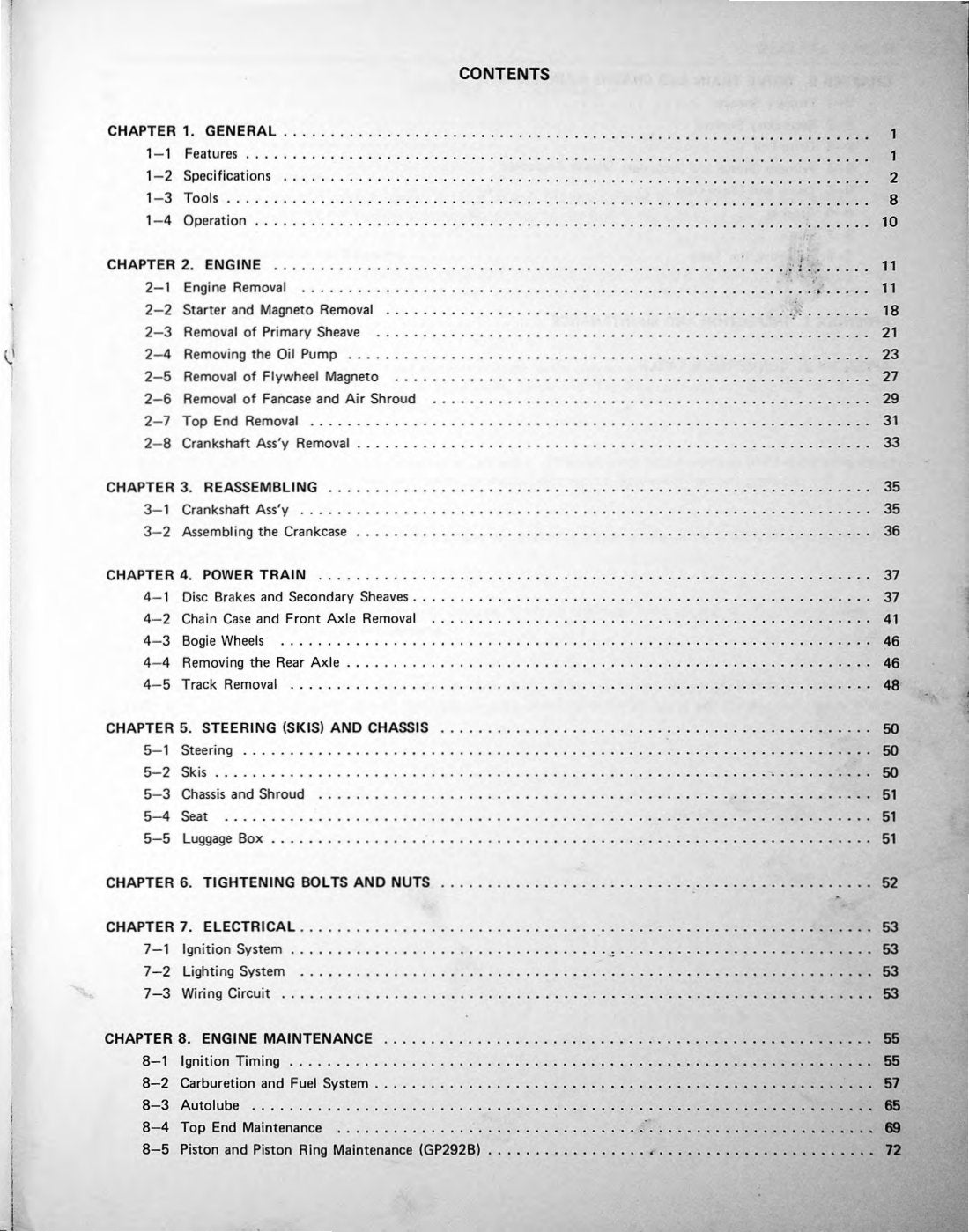 Yamaha SL292 GP292 1971-1973 service manual - page 5