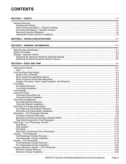 Club Car Precedent Gas Golf Cart Service Manual 2009-2011 - page 5