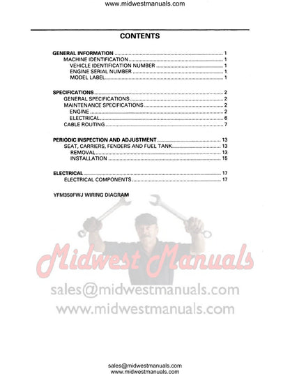 Yamaha Big Bear 350 YFM350FW service manual - page 6
