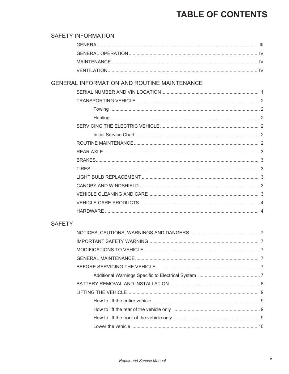 Tracker Offroad LX4 72V Electric Golf Cart Service Manual PDF 2020 - sample page 7
