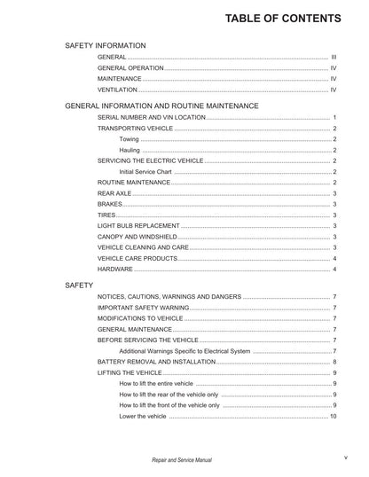 Tracker Offroad LX4 72V Electric Golf Cart Service Manual PDF 2020 - sample page 7