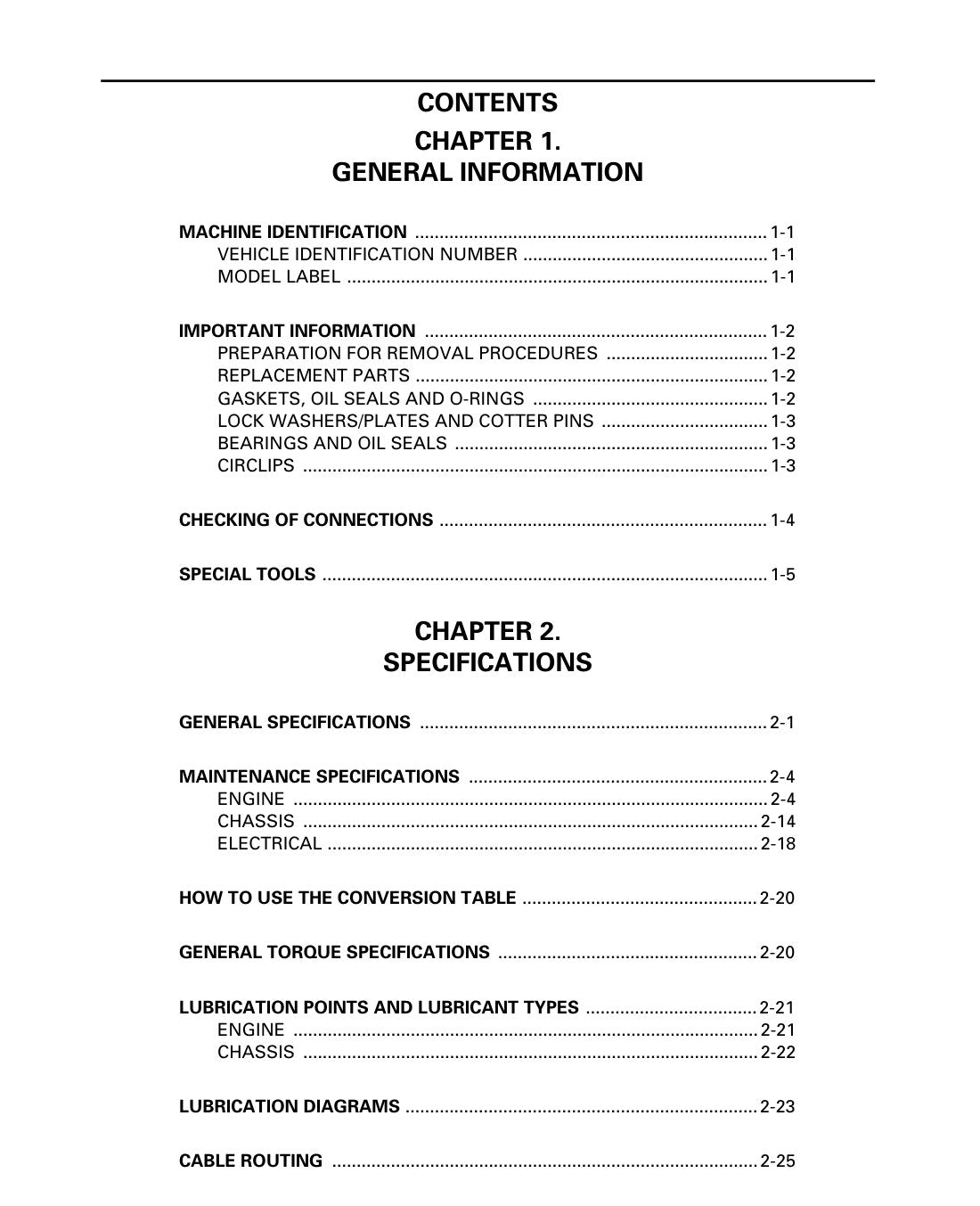 Yamaha Beartracker YFM250XL 1998 service manual - page 7