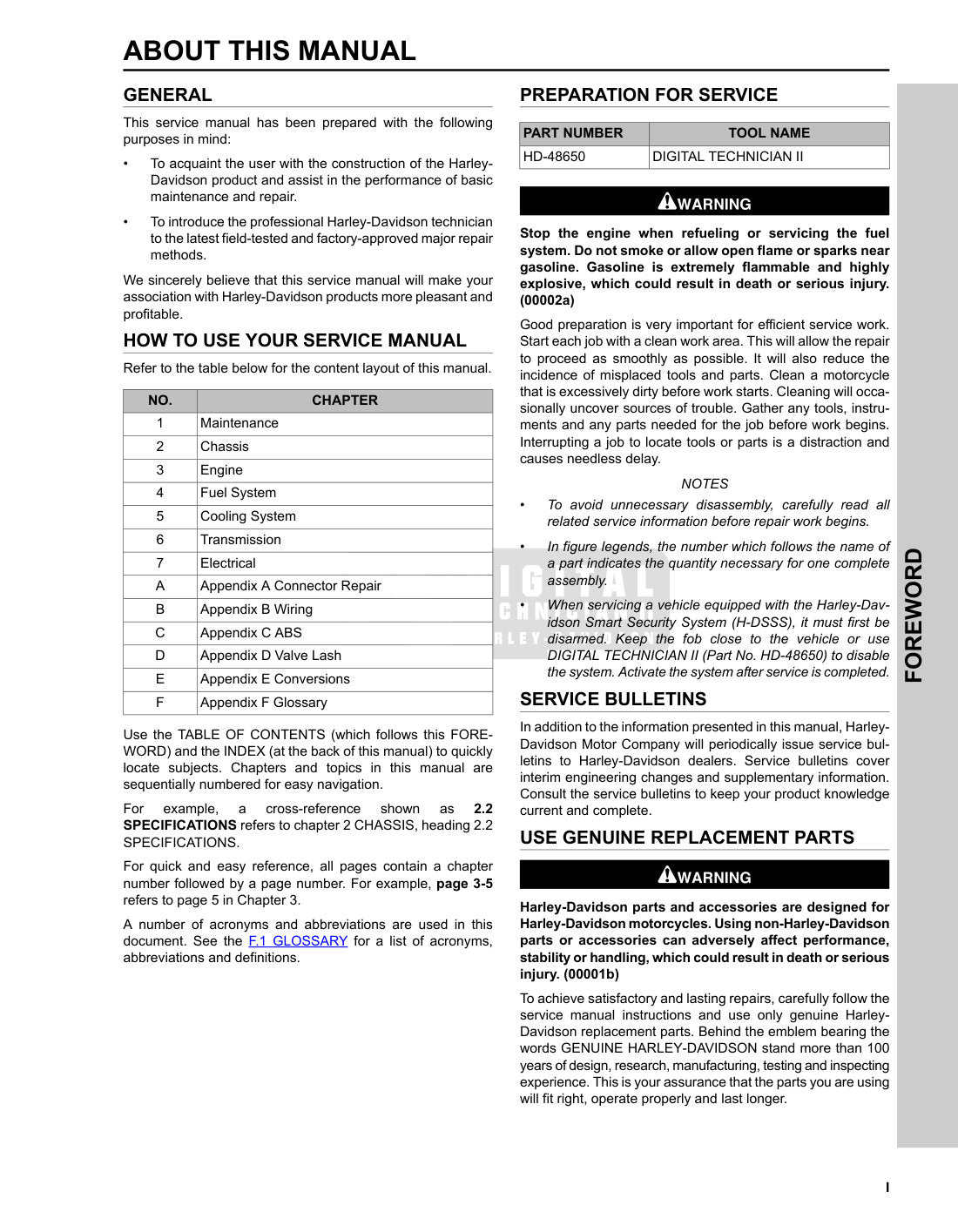 2013 Harley-Davidson V-Rod VRSC Motorcycle Service Manual - page 7