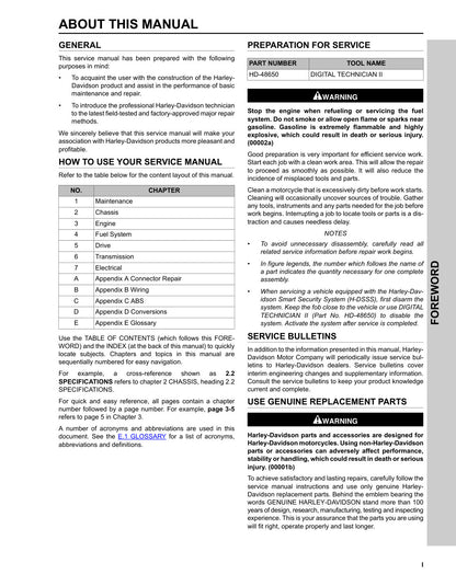 2013 Harley-Davidson Dyna Service & Electrical Diagnostic Manual - page 7