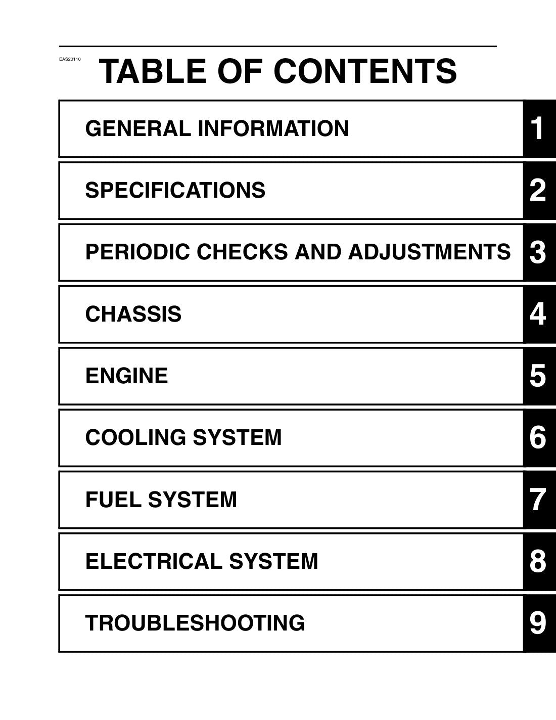 Yamaha YFZ450R 2009 service manual - page 7