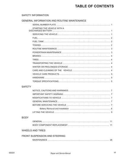 Tracker Offroad LX6 EFI Gas Golf Cart Service Manual PDF 2020 - sample page 9