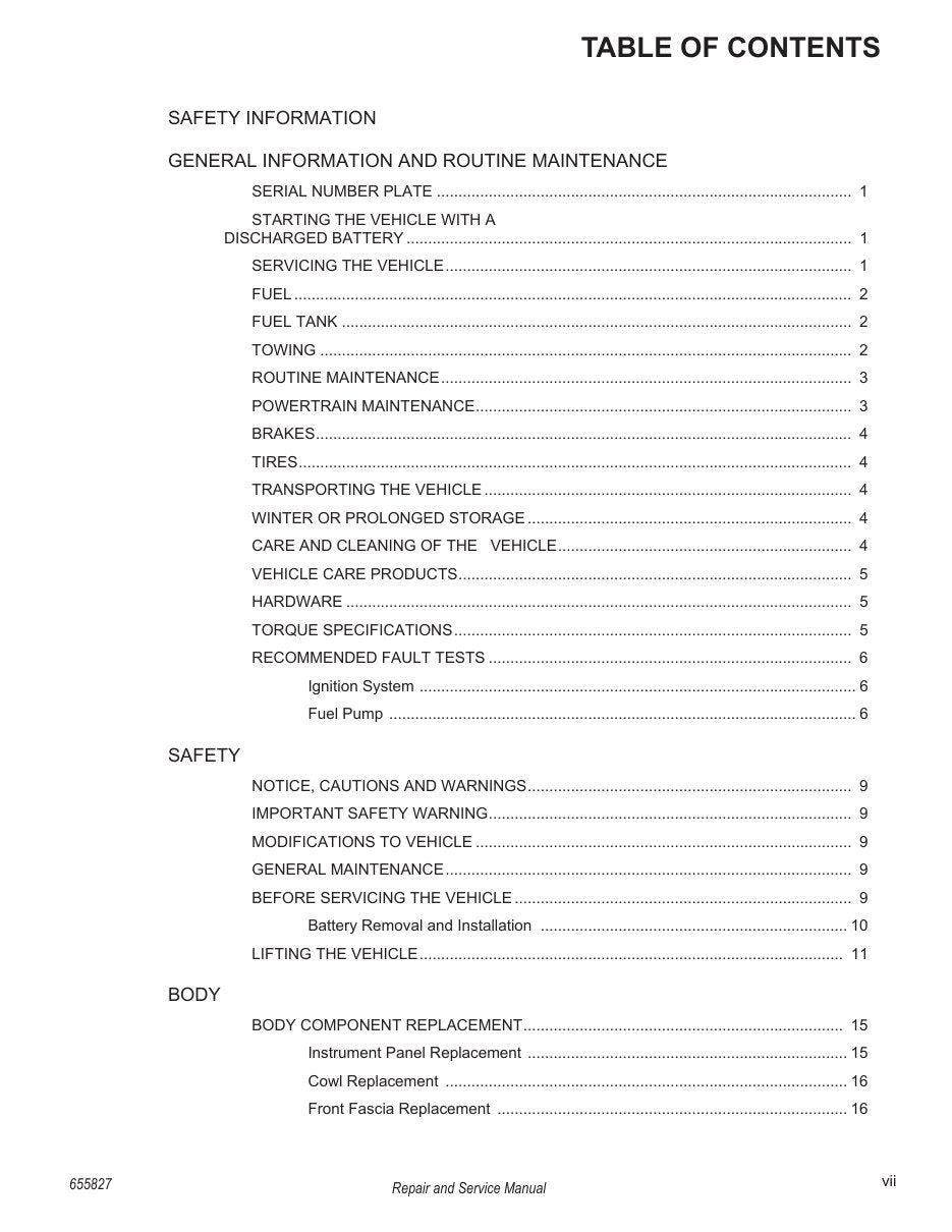 Tracker Offroad LS2 EFI Gas Golf Cart Service Manual PDF 2020 - sample page 9
