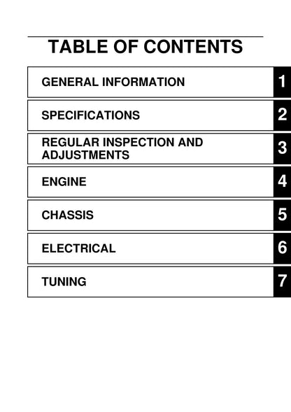 Yamaha YZ125 2015 service manual - page 9