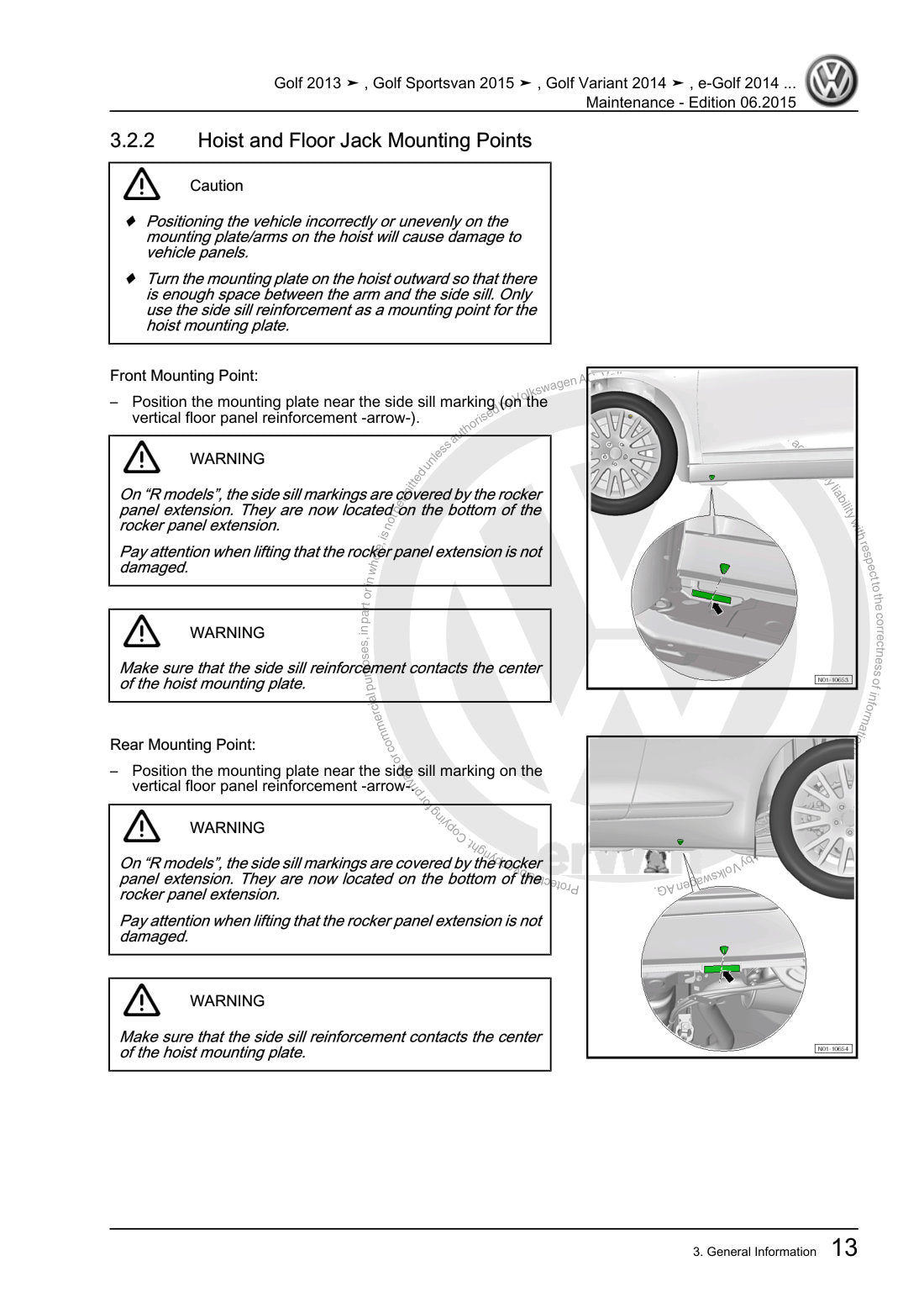Volkswagen Golf 2013-2015 service manual - page 19