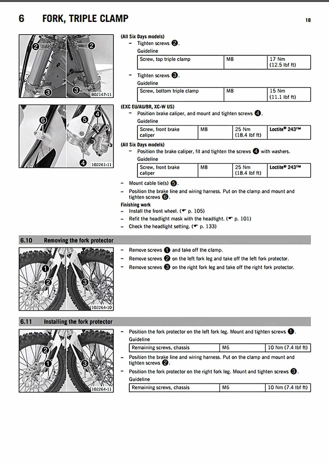 KTM 250 300 EXC 2016 service manual - page 20