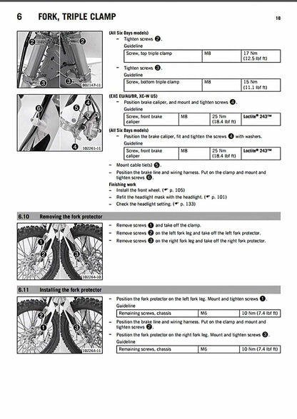 KTM 250 300 EXC 2016 service manual - page 20