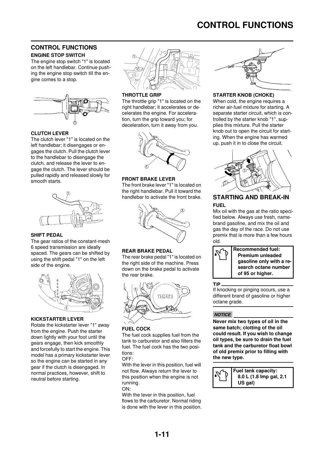 Yamaha YZ125 2015 service manual - page 21