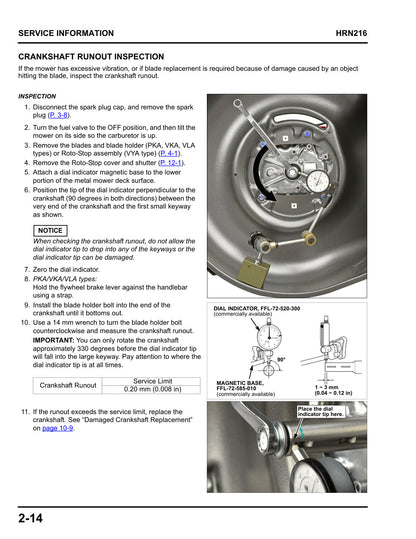 Honda HRN216 VKA service manual - page 23