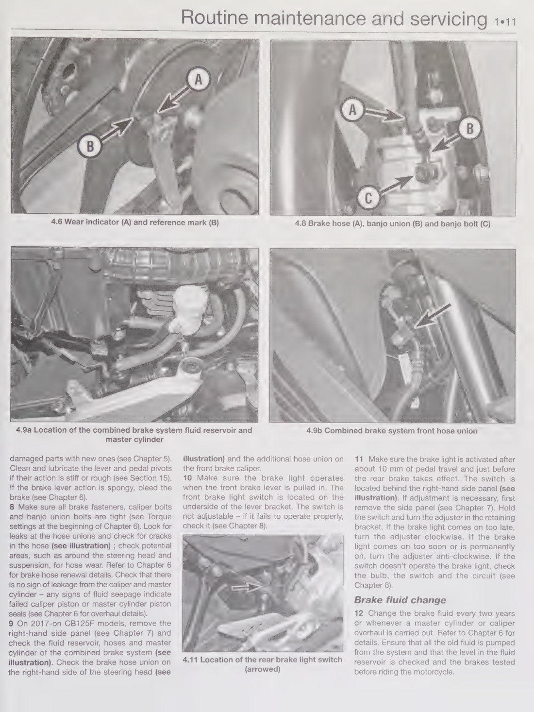 Honda CB125F CBF125 2009-2017 service manual - page 29