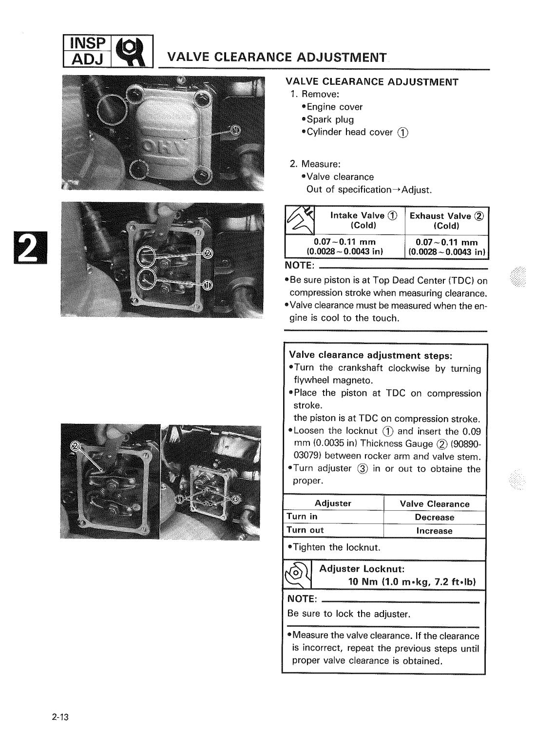 Yamaha YS524 Snow Thrower 1989 service manual - page 36