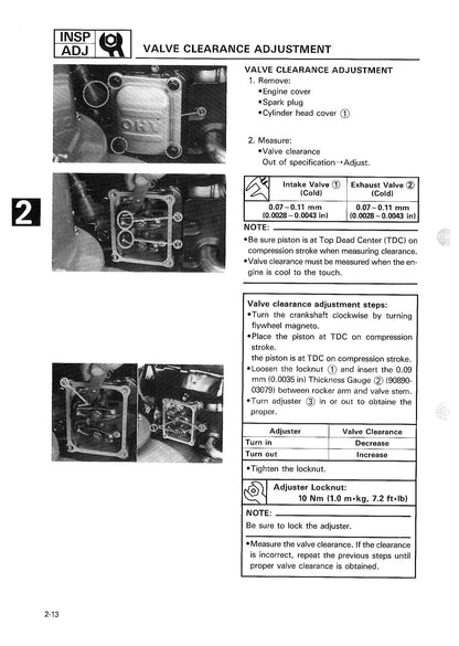 Yamaha YS524 Snow Thrower 1989 service manual - page 36