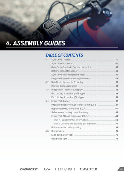 Giant Momentum E-Bike 2020 service manual - page 39