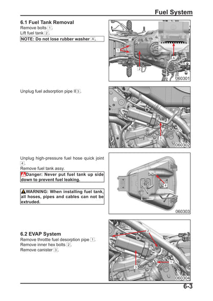 800MT fuel tank removal and EVAP system