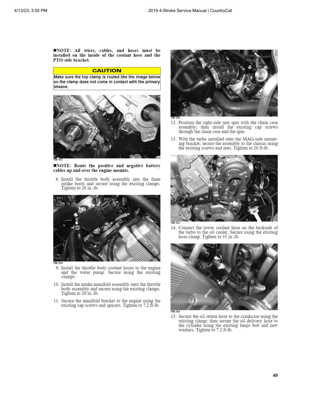 Arctic Cat 4-Stroke Snowmobile 2019 service manual - page 51