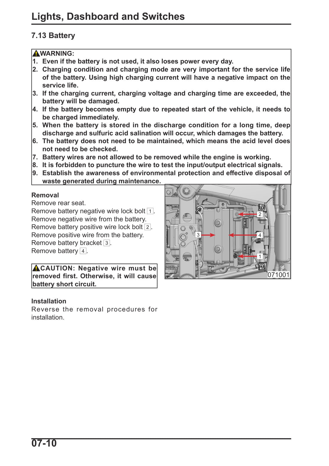 800MT battery removal procedure