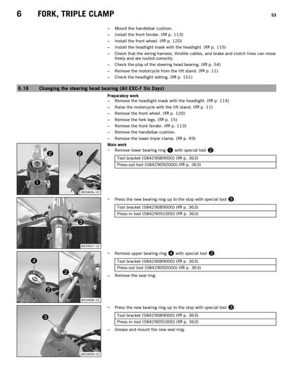 KTM 450 500 EXC-F 2017 service manual - page 55