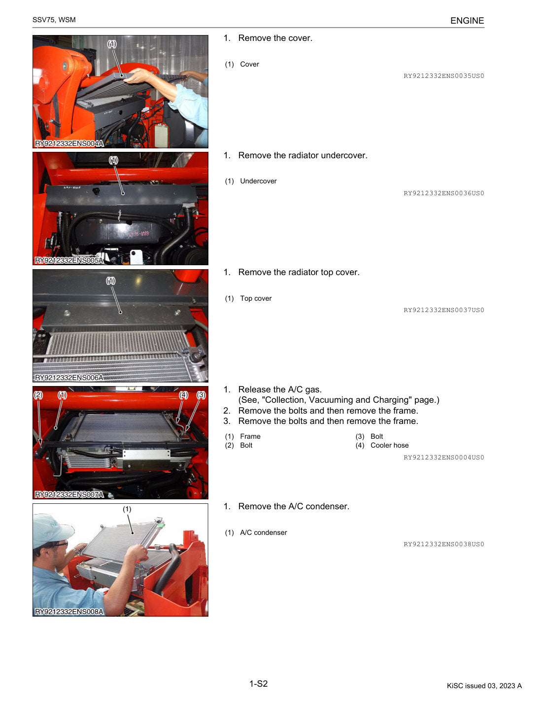 SSV75 engine removal, radiator and condenser