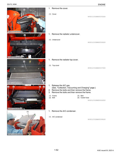 SSV75 engine removal, radiator and condenser