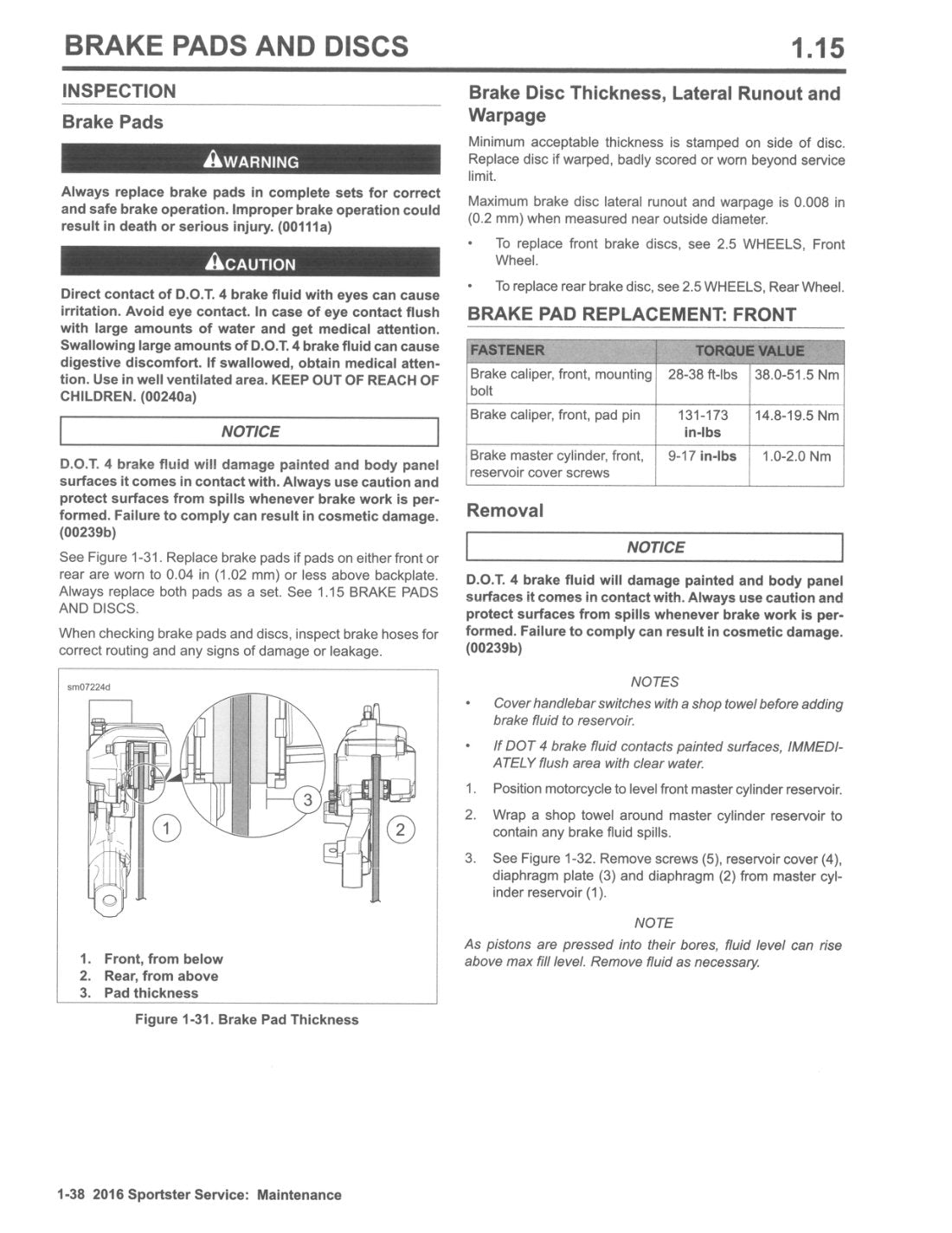 2016 Harley-Davidson Sportster Motorcycle Service Manual - page 60
