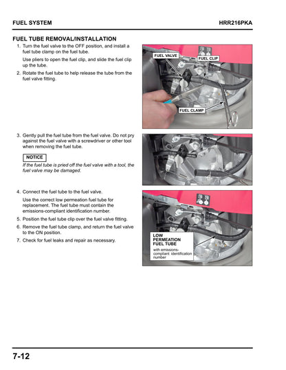 Honda HRR216 PKA service manual - page 61