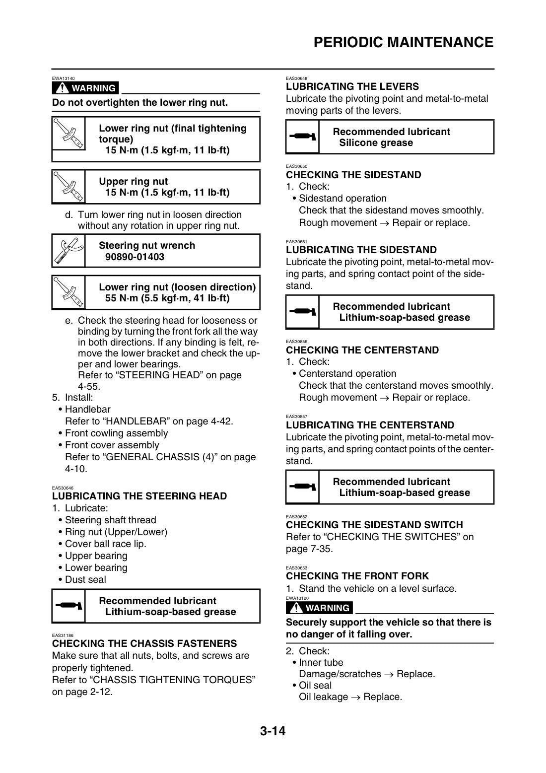 Yamaha Delight 125 2021-2024 service manual - page 63