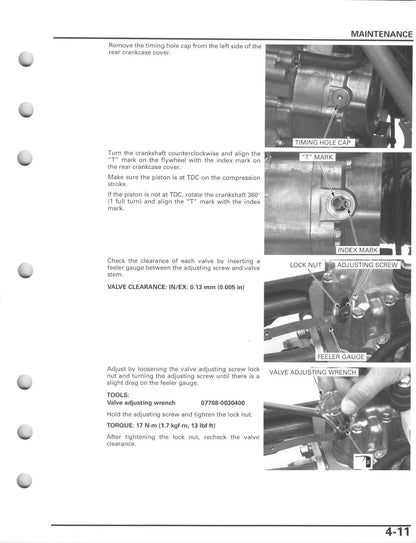 Honda Sportrax TRX250EX TRX250X ATV Service Manual 2006-2011 - page 63