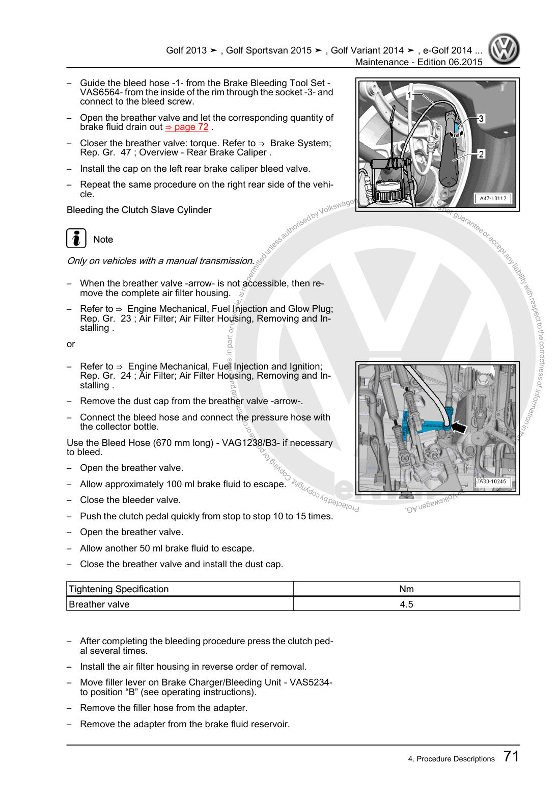 Volkswagen Golf 2013-2015 service manual - page 77