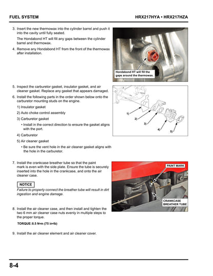 Honda HRX217 K6 service manual - page 79