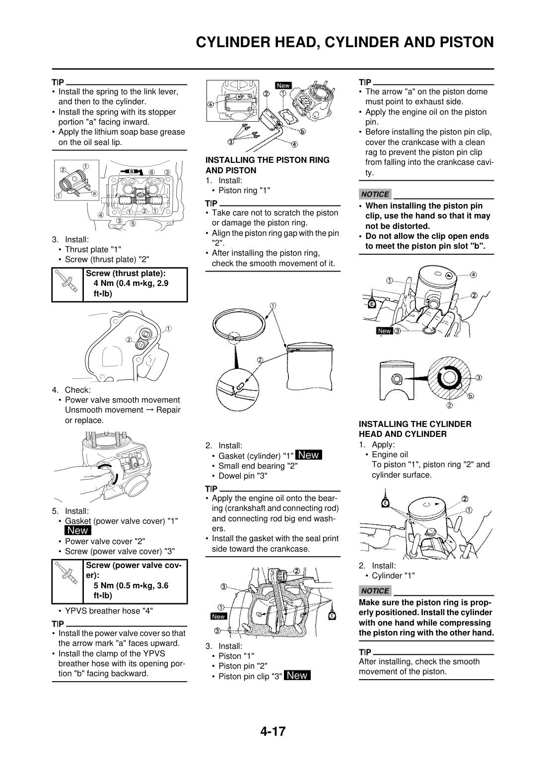 Yamaha YZ125 2015 service manual - page 80