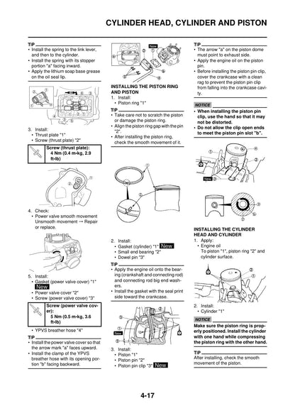 Yamaha YZ125 2015 service manual - page 80
