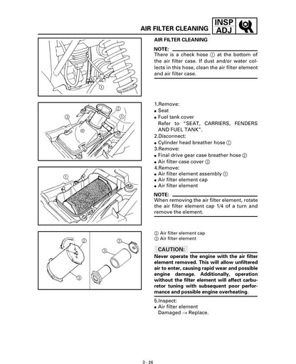 Yamaha Kodiak 400 YFM400FWA 2000 service manual - page 85