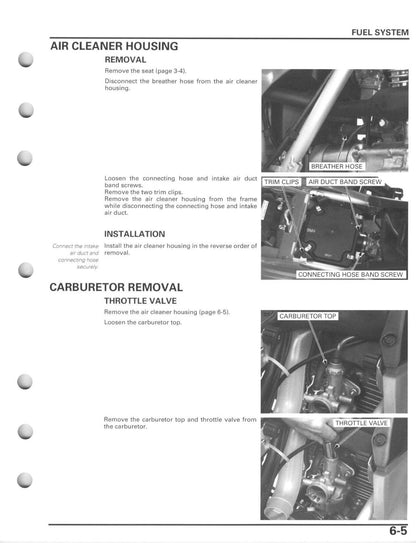 Honda Sportrax TRX250EX TRX250X ATV Service Manual 2006-2011 - page 93