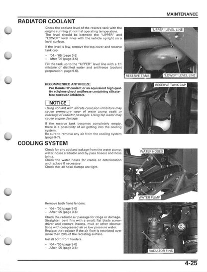 Honda TRX450R 2004-2014 service manual - page 99
