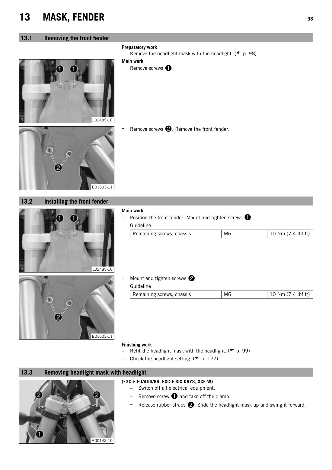 KTM 350 EXC-F 2015 service manual - page 100