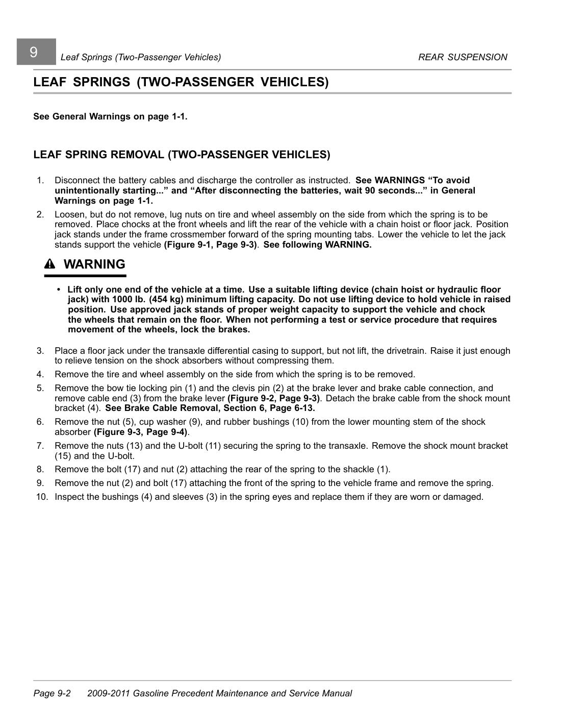 Club Car Precedent Gas Golf Cart Service Manual 2009-2011 - page 102